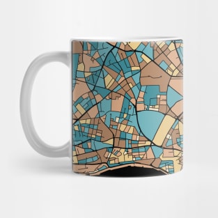 Hamburg Map Pattern in Mid Century Pastel Mug